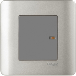 Schneider Electric 施耐德電氣E8431_1_SA_G2 ZENcelo 16AX 單位單控平觸開關掣連開關指示 (銀灰)